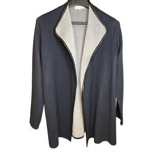 Dolce Stella Women’s Acrylic/Wool Open Face cardigan Sz Lrg, Long Sleeves, Navy